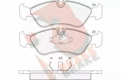R BRAKE rb0758 -  Комплект тормозных колодок, дисковый тормоз